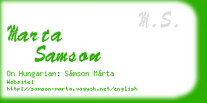 marta samson business card