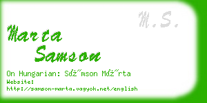 marta samson business card